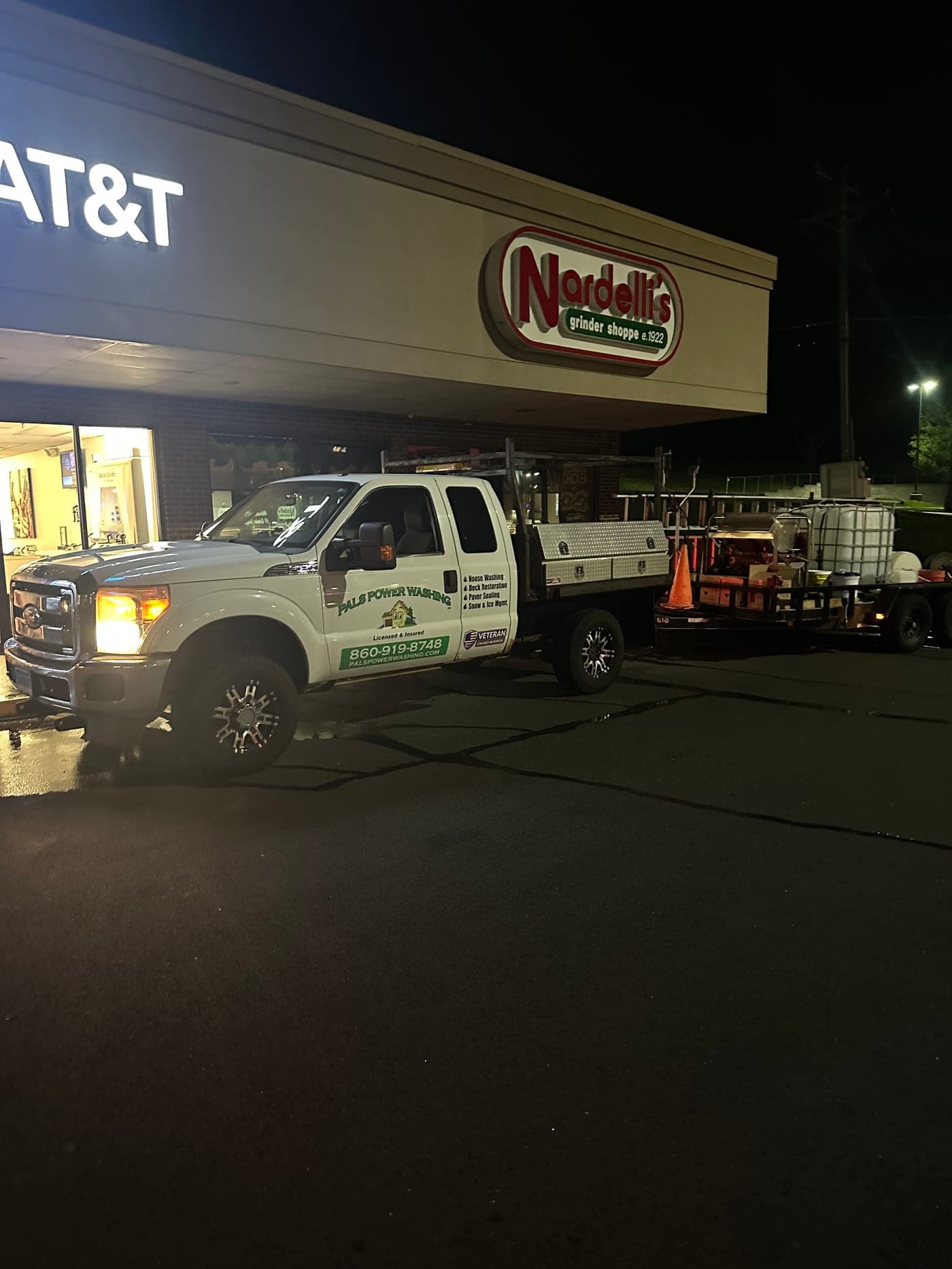 Pal's Power Washing truck on a commercial job